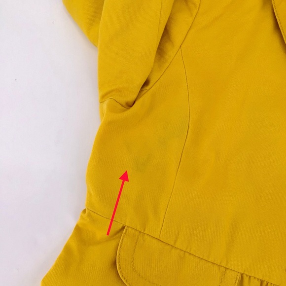 J Crew Yellow Peplum Ruffle Faux Front Pockets Long Sleeve Jacket - Picture 7 of 13